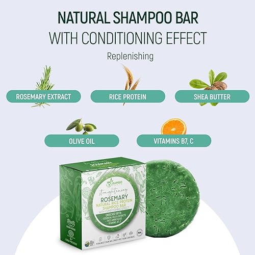 Miniatura 3 de Barra de champú de agua de proteína de arroz sólido con jabón para el cabello con efecto acondicionador - Barras de champú para cabello con todos