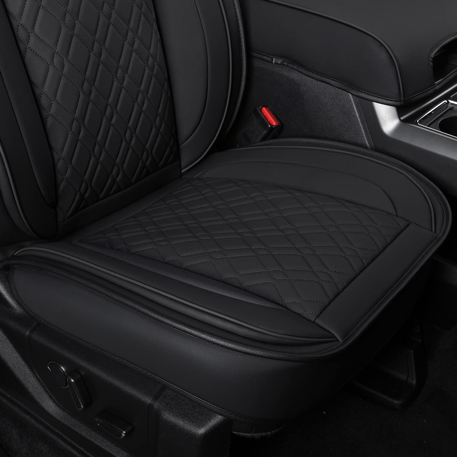 LUCKYMAN CLUB F150 Full Set Q7 Seat Covers, Fit 2015-2023 Ford F150 and 2017-2023 F250 F350 F450 (Full Set, Black)