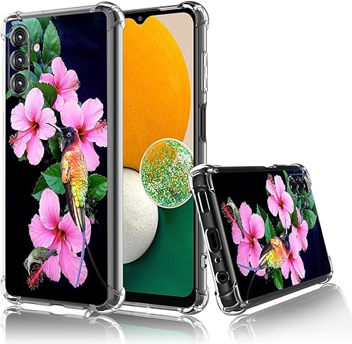 Miniatura 2 de Funda para Galaxy A14 5G, colibríes, flores rosas, protección contra caídas, a prueba de golpes, TPU de cuerpo completo, resistente a los arañazos