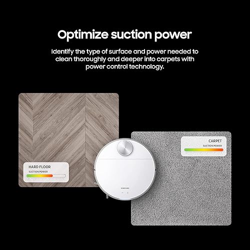 Miniatura 3 de Samsung Robot aspiradora Jet Bot con control de potencia inteligente, navegación precisa, limpiador de múltiples superficies para suelos de madera,