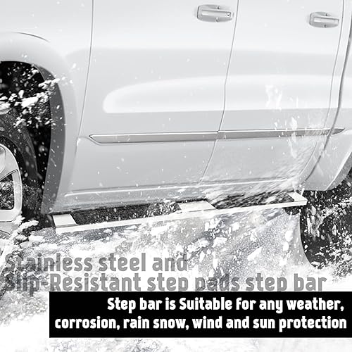 Miniatura 8 de PZ Estribos de cabina de tripulación de 6 pulgadas para Dodge 2009-2018 RAM 1500 2019-2024 RAM 1500 Classic Body (nuevo estilo de carrocería no