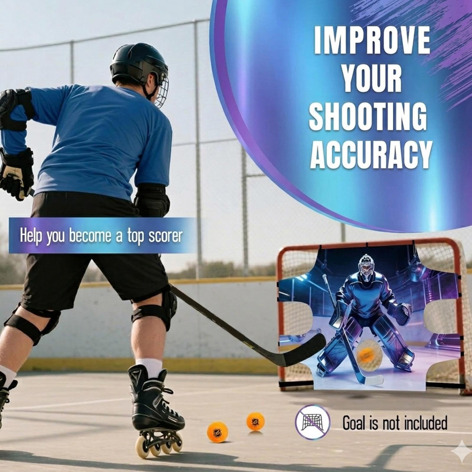 Générique Cibles But Hockey,Tapis d'Entraînement à | But de Hockey sur Glace - pour Filles Adolescents Adultes Entraînement De Sports De Rue Extérieur Intérieur Terrain Sol