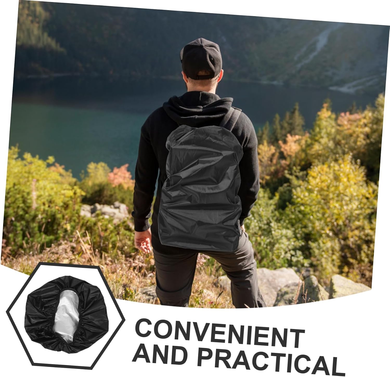YARNOW Backpack Cover Frost for Hiking and Outdoor Activities Reusable for Backpacks Lightweight and Reflective Design