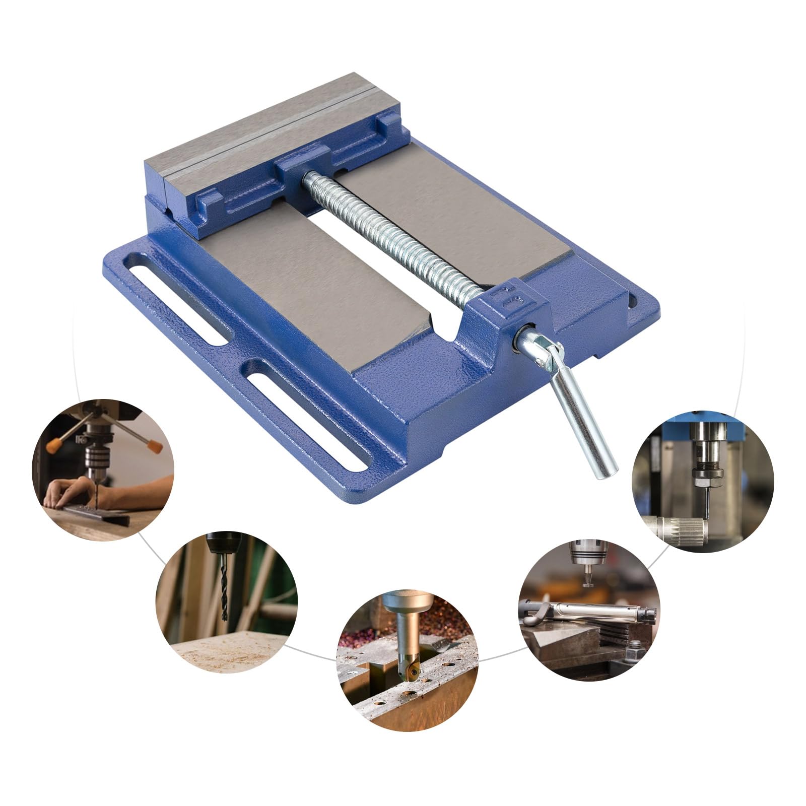 Morsa per macchina da 150 mm, piccola morsa di precisione per trapano, morsa rimovibile, per officina, fresatrice e trapani (blu)