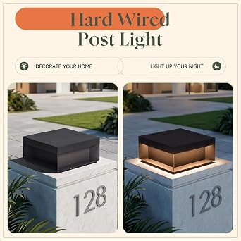 11.8'' Outdoor Post Lights Hard Wired, AC100-240V Outdoor Pillar Light