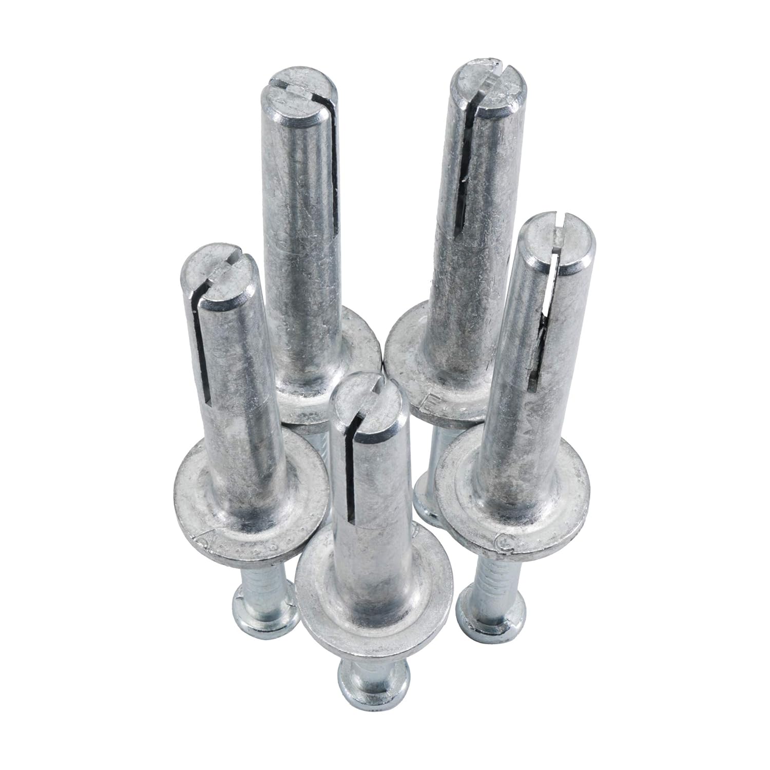 Hammer Drive Nail in Anchor 1/4" x 1-1/2" (25 pcs) for Concrete, Masonry, Brick by by Makers Bolt - Made in USA