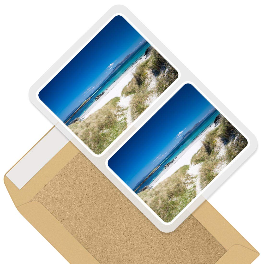 Rectangle Stickers (Set of 2) 10cm - Beach Isle of Iona Scotland Decals for Laptops,Tablets,Luggage,Scrap Booking,Fridges, 44234
