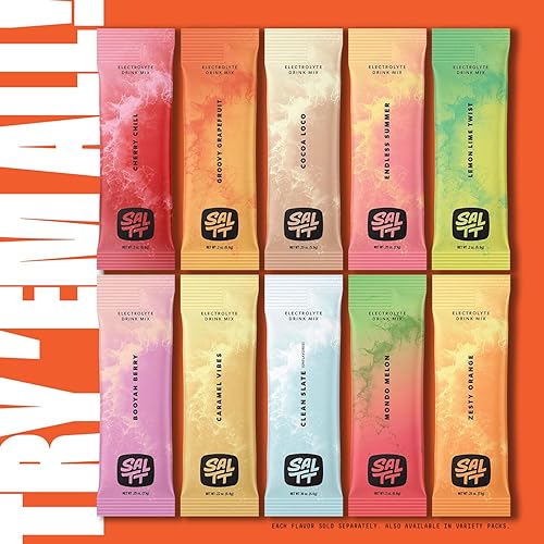Miniatura 8 de SALTT - Mezcla de bebida con sabor a electrolitos en polvo, Blue Slushies, 30 paquetes de hidratación, magnesio, potasio, sodio, oligominerales,