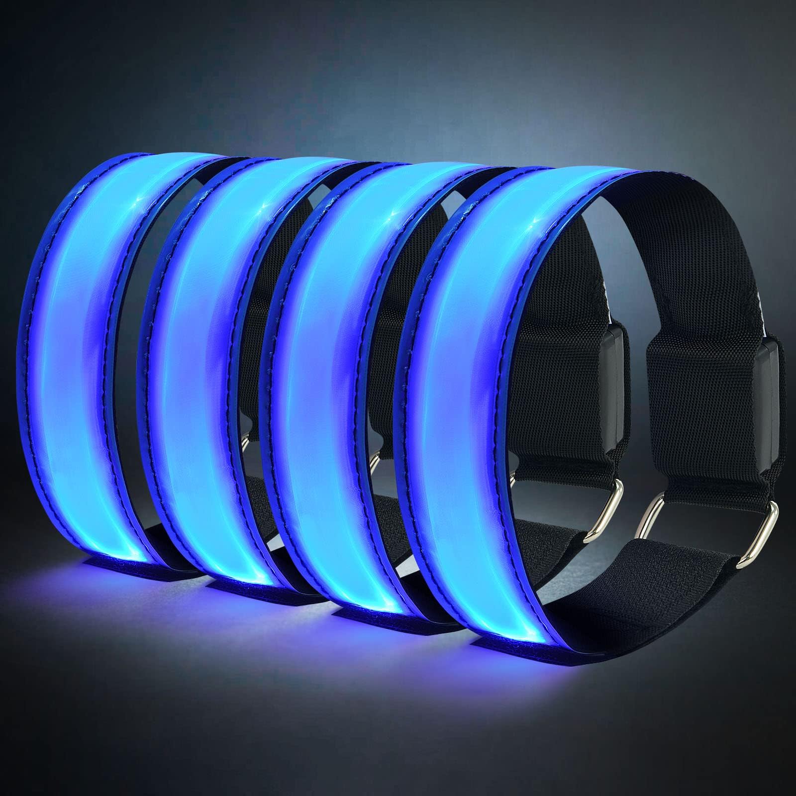 flintronicRechargeable LED Armband, Flashing Reflective Running Lights Safety Sport Armband, Unisex for Night Running, Jogging, Outdoor Sports, Climing