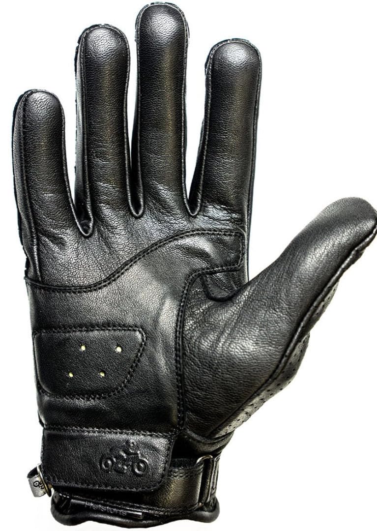 Helstons Charly - Guantes para moto (piel perforada, talla 12), color negro