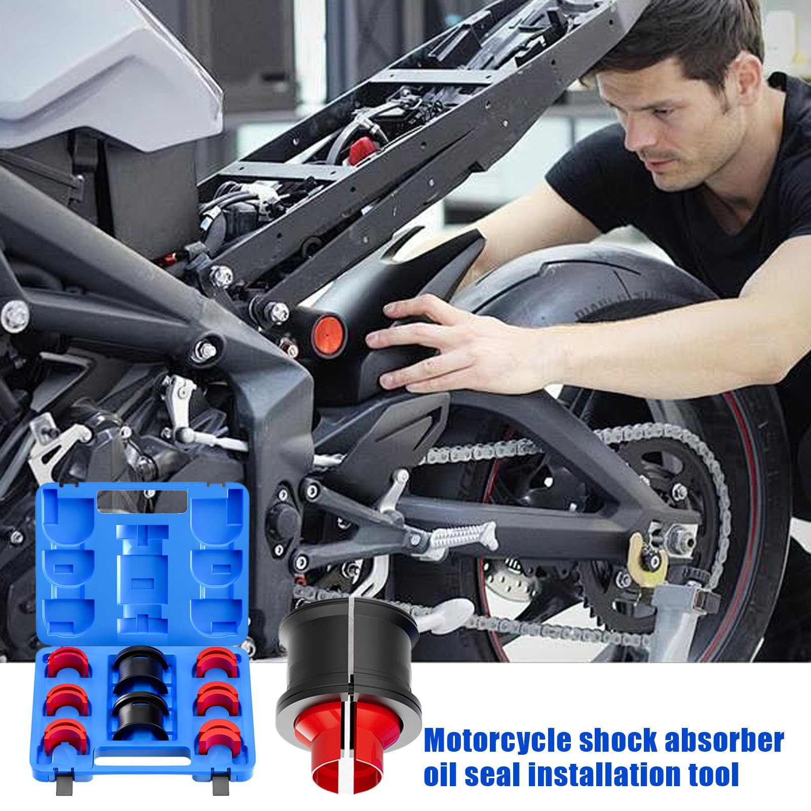 Utensile per Installazione Sigilli Set Pressioni per Moto | Attrezzatura Antiscivolo per Ammortizzatori e Guarnizioni Olio per Officina Garage Casa e Motociclette Fuoristrada
