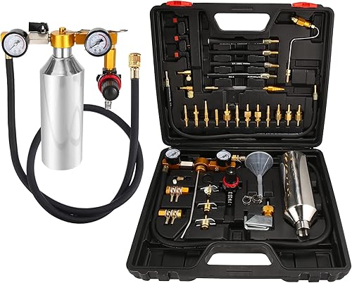 X AUTOHAUX Kit de herramientas de limpieza de limpiador de inyector de combustible y probador Sistema de combustible Sistema de admisión de aire con