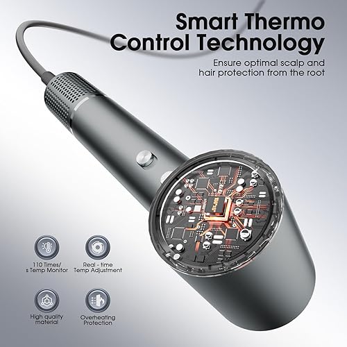 Miniatura 4 de Secador de pelo, secador de pelo iónico profesional para secado rápido, secador de pelo de alta velocidad con difusor para viajes de salón en casa,