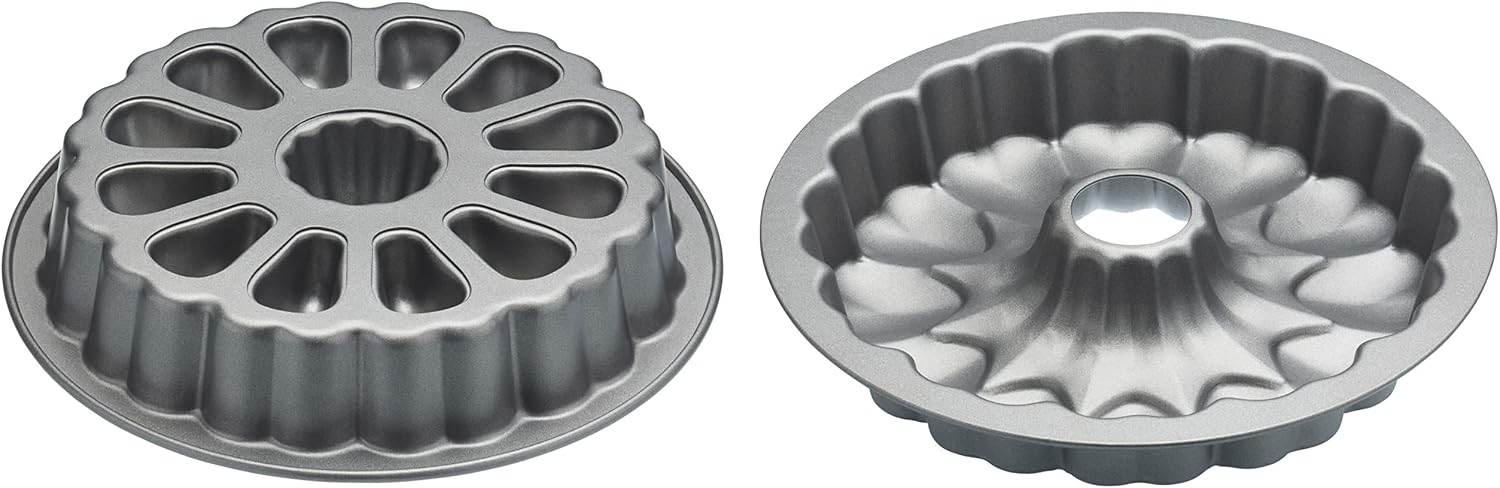 Kitchen Craft Sweetly Does It “Surprise Ingredient” Fillable Ring Tin/Piñata Cake Pan, 28 cm (11”) – Round, 27.5 x 27.5 x 9.5 cm, Silver, 2 Piece