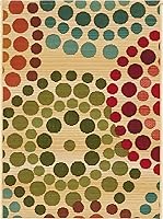 Vista 14 de Unique Loom Outdoor Modern Collection - Alfombra rectangular de 6 pies 1 pulgada x 9 pies, color beige y borgoña