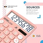 Calculatrice de bureau CATIGA 8 chiffres avec alimentation solaire et affichage LCD, grands boutons, pour la maison, le bureau, l'école, la classe et les affaires, 4 fonctions petites calculatrices de base pour le bureau, CD-8185