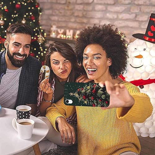 Miniatura 5 de Paquete de 2 fundas de teléfono con texto en inglés "Merry Christmas" para iPhone XR de 6.1 pulgadas, bonito diseño de árbol de Navidad con diseño