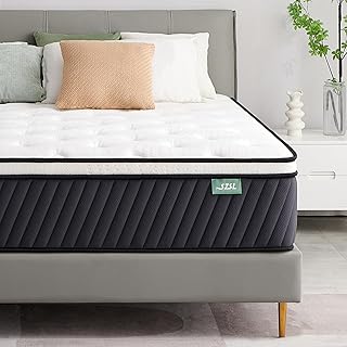 SZsuilong 12 Inch European King Size Memory Foam Spring Mattress, Hybrid Mattress with Cool Gel Memory Foam and Pocket Springs, Orthopedic Mattress, Medium Firm. (160x200x30cm, 5ft3 by 6ft6)