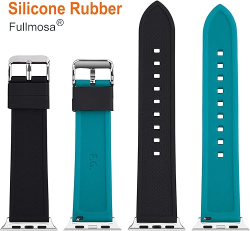 Miniatura 5 de Correa de silicona compatible con Apple Watch de 42 mm, 44 mm, 40 mm, 38 mm, correa Fullmosa Rainbow de goma suave para iWatch para Apple Watch