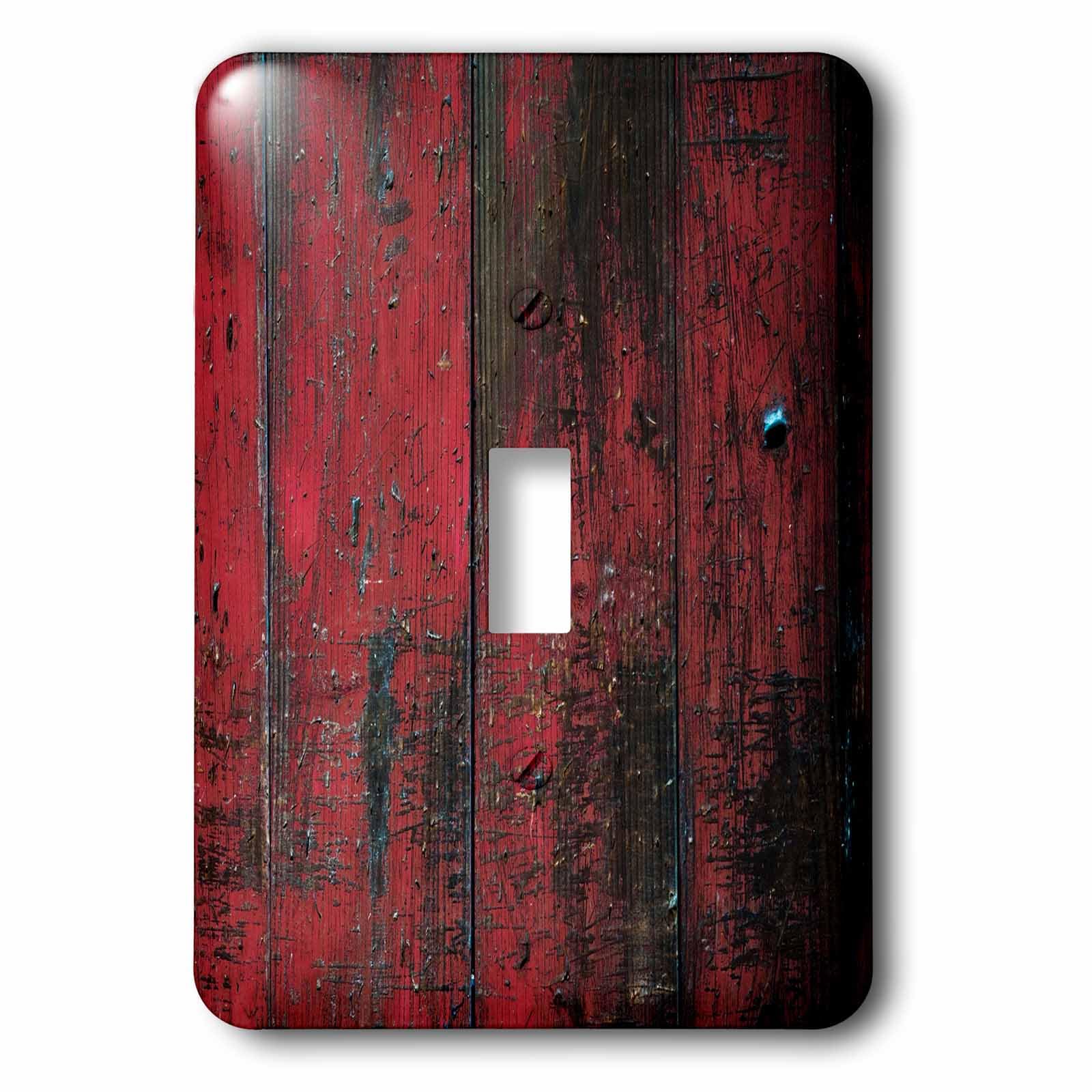 Interrupteur a bascule rouge effet bois vieilli pour une ambiance chalet rustique unique