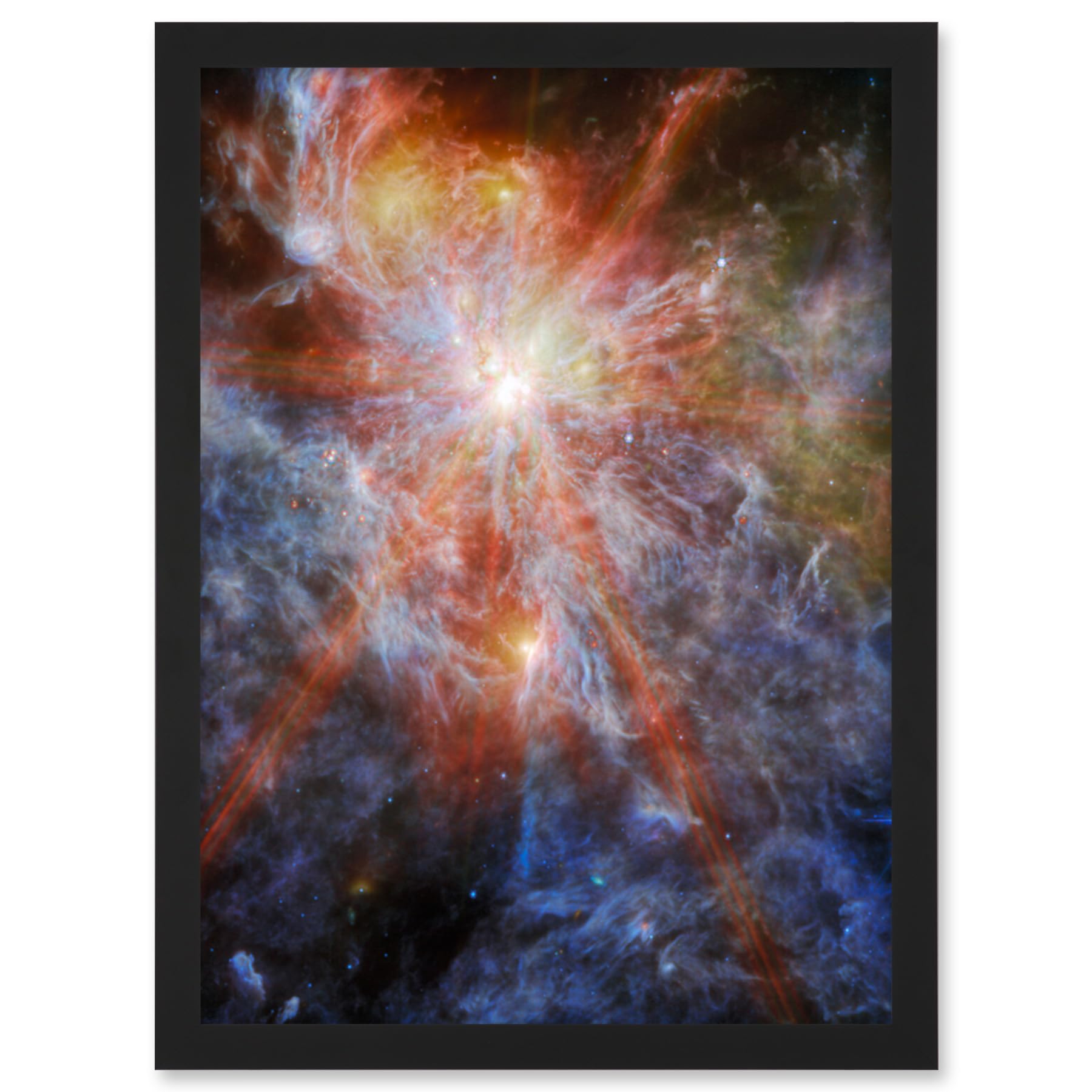 Artery8 NASA James Webb Telescope Massive Cluster Born N79 Living Room Artwork Framed Wall Art Print A4