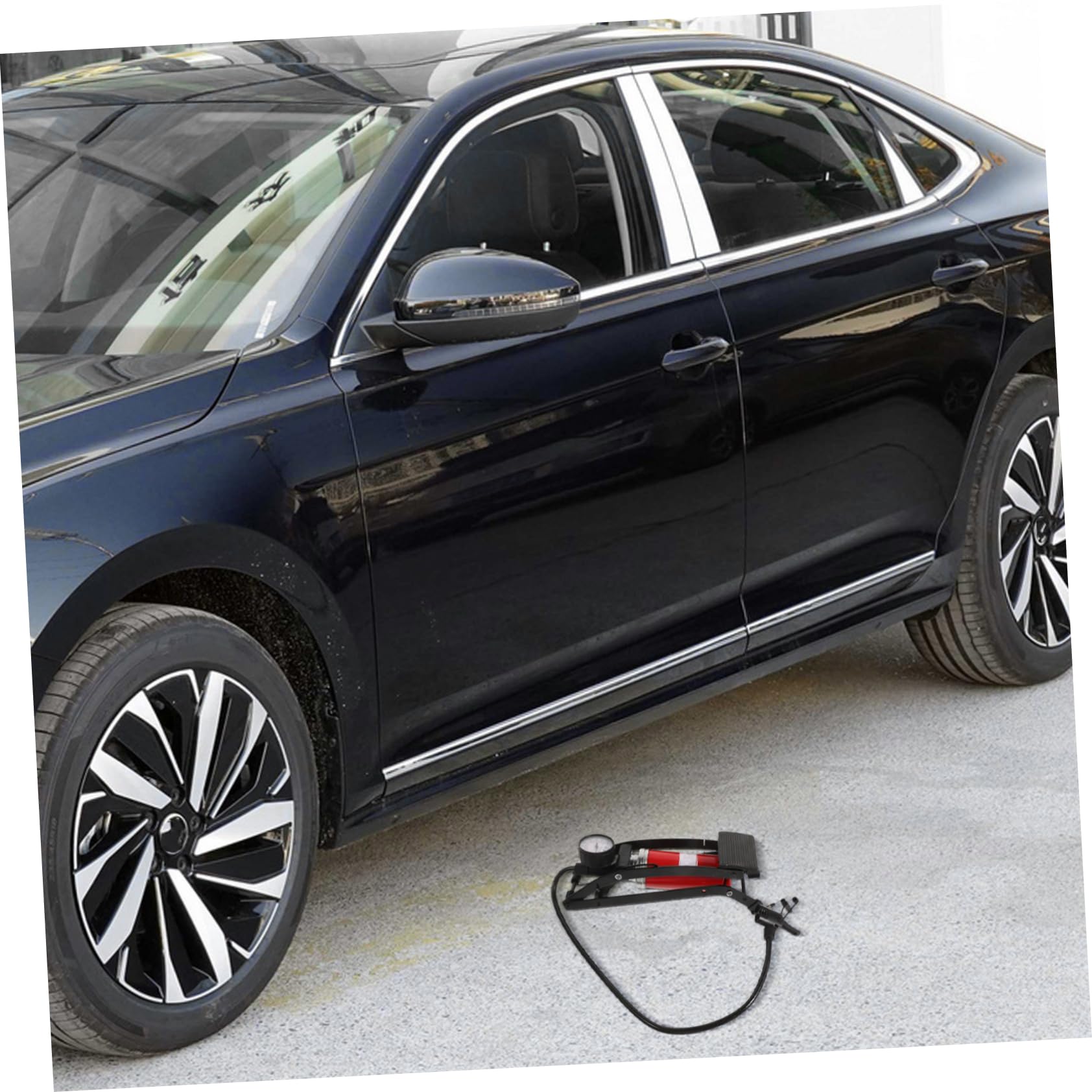 Metall Aufpumpen für Hochdruckfunktion Autoreifen Fußpumpe mit Fußbedienung und Kompakt und Schwarz von Autoreifen und Aufblasbaren Booten