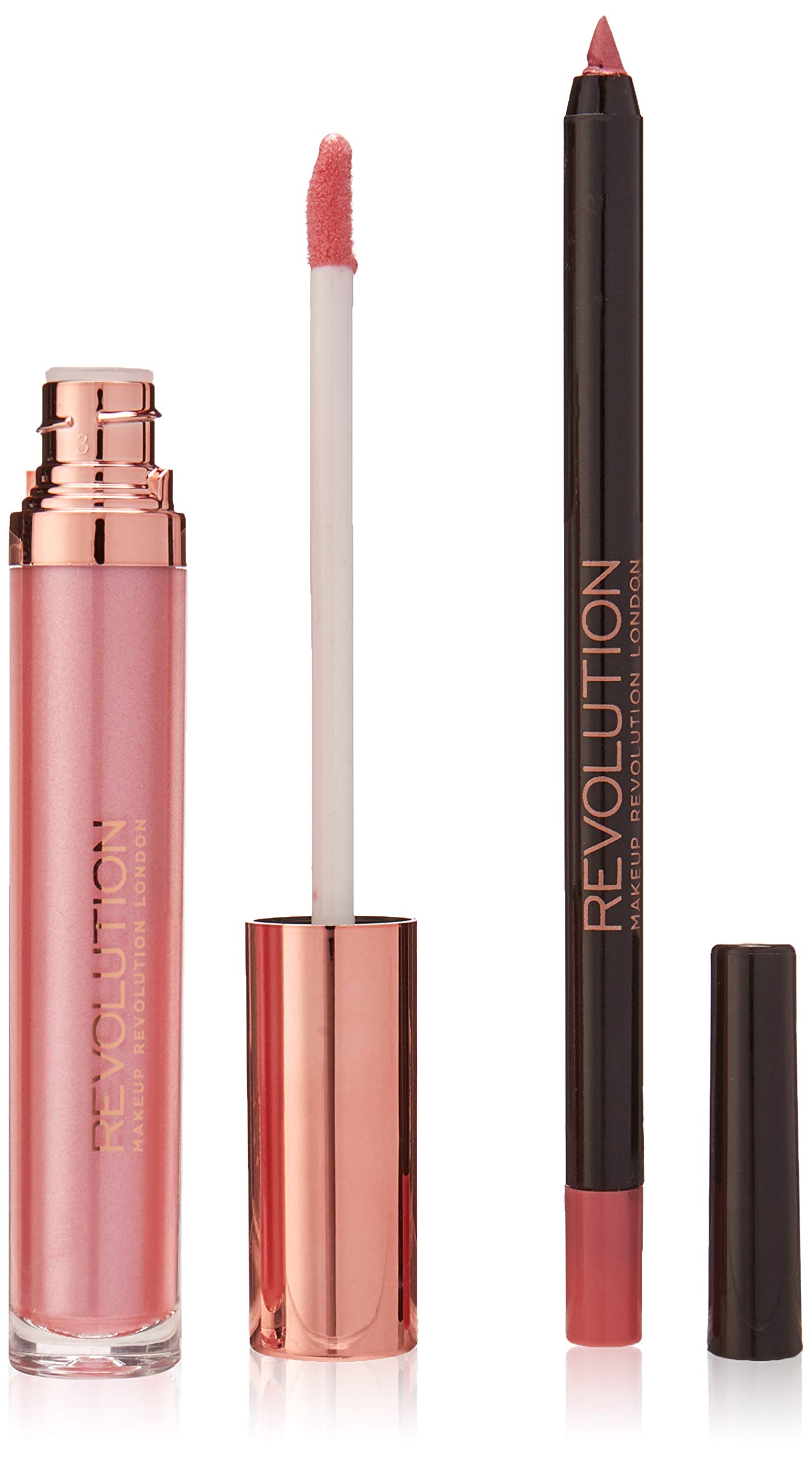 RETRO LUXE - METALLIC LIP KIT - DYNASTY - MAKE UP REVOLUTION, Pink