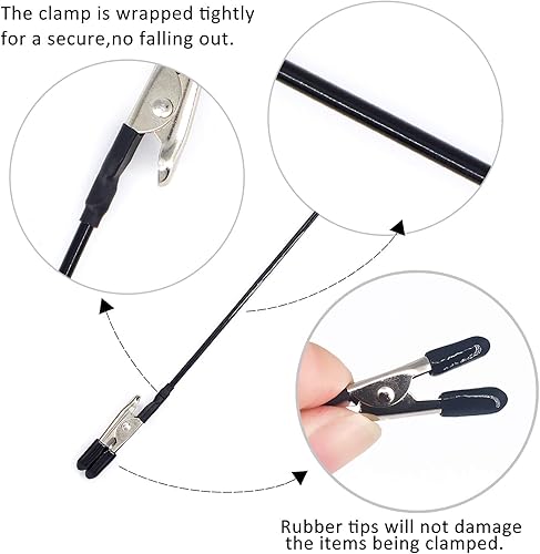 Miniatura 2 de 30 unidades de pinzas de cocodrilo para modelar y pintar con puntas de goma, herramientas de modelado, pinzas de alambre de metal con cierre de cola
