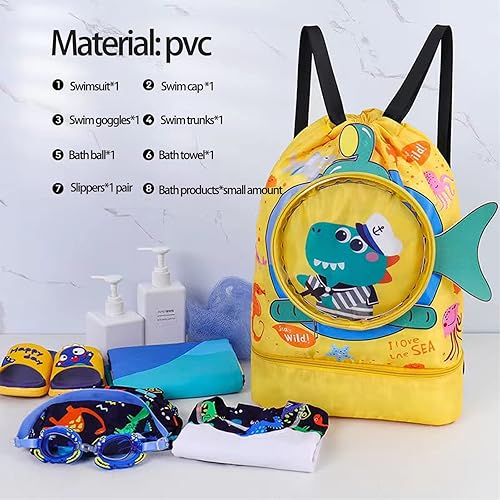 Miniatura 3 de Mochila de natación seca y húmeda para niños, mochila deportiva para niños, mochila deportiva, saco impermeable seco y húmedo separado