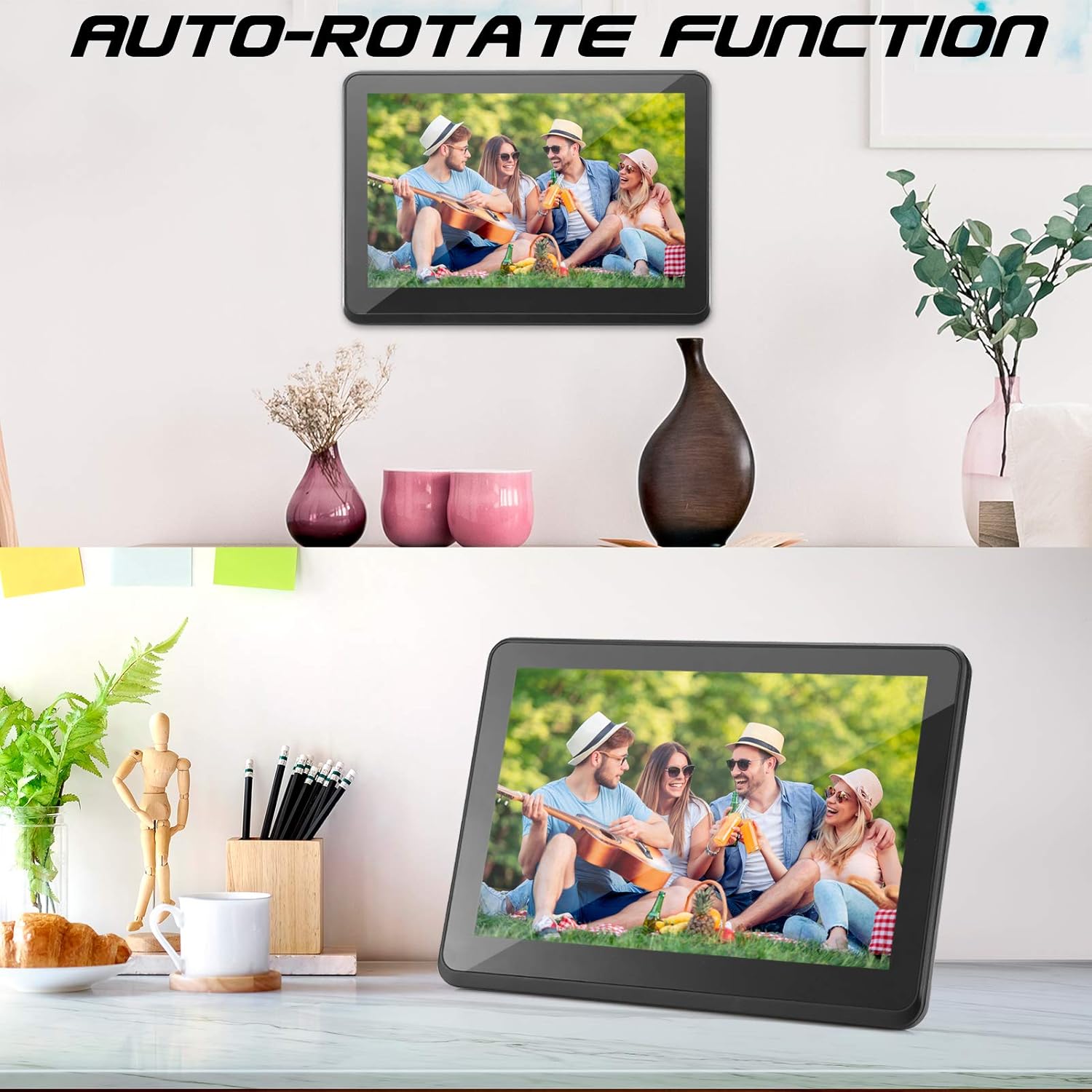 Creative Product KOT 10inch Wi-Fi Digital Picture Frame 1920x1080 IPS Touch Screen, Built in 16GB Memory, Share Photo and Video via OURPHOTO APP, Cloud, Email, Support Thumb USB Drive and SD Slot, Music Player (Black) Best Deal 🛒 KOT 10inch Wi-Fi Digital Picture Frame 1920x1080 IPS Touch Screen, Built in 16GB Memory, Share Photo and Video via OURPHOTO APP, Cloud, Email, Support Thumb USB Drive and SD Slot, Music Player (Black)