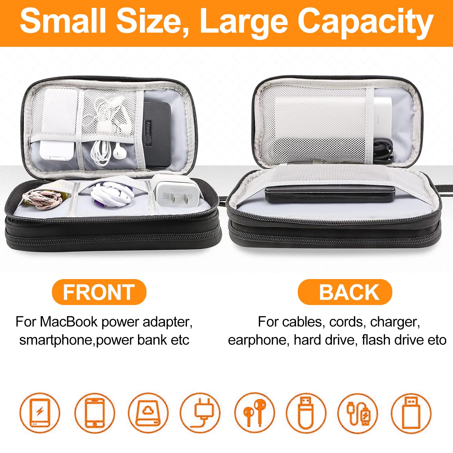 Organizer Caricabatterie Borsa Organizer Per Cavi Da Viaggio - Custodia Compatta Per Accessori Elettronici Custodia Mouse - Foto 6