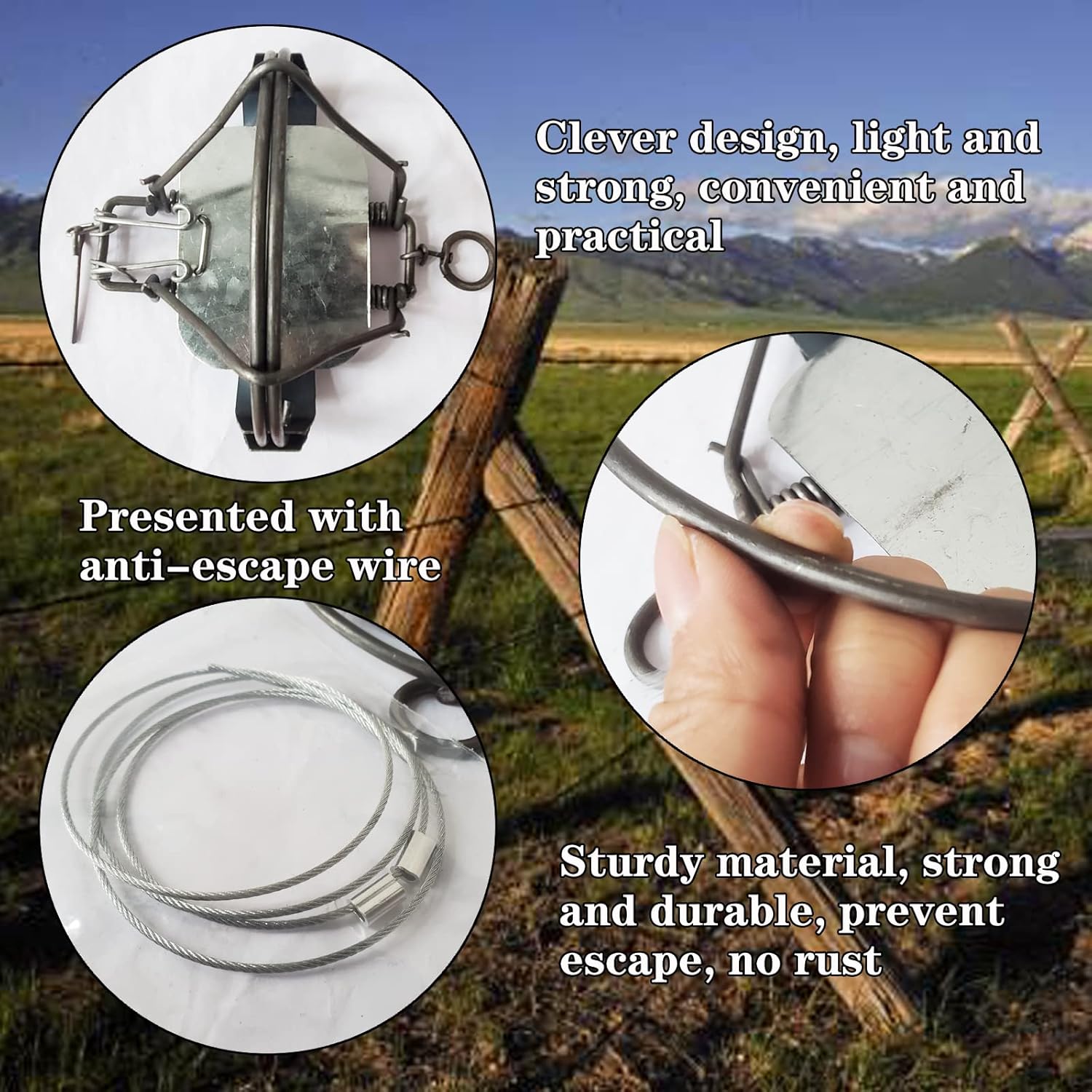 2-Pack Mole Trap, High-Efficiency Lawn-Specific Mouse Catcher Reusable, Outdoor Use, Easy Setup HTG-0302 Model (6in-Galvanized)
