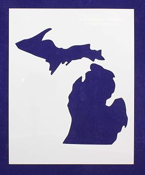 State of Michigan Stencil - 8 X 10 Inches
