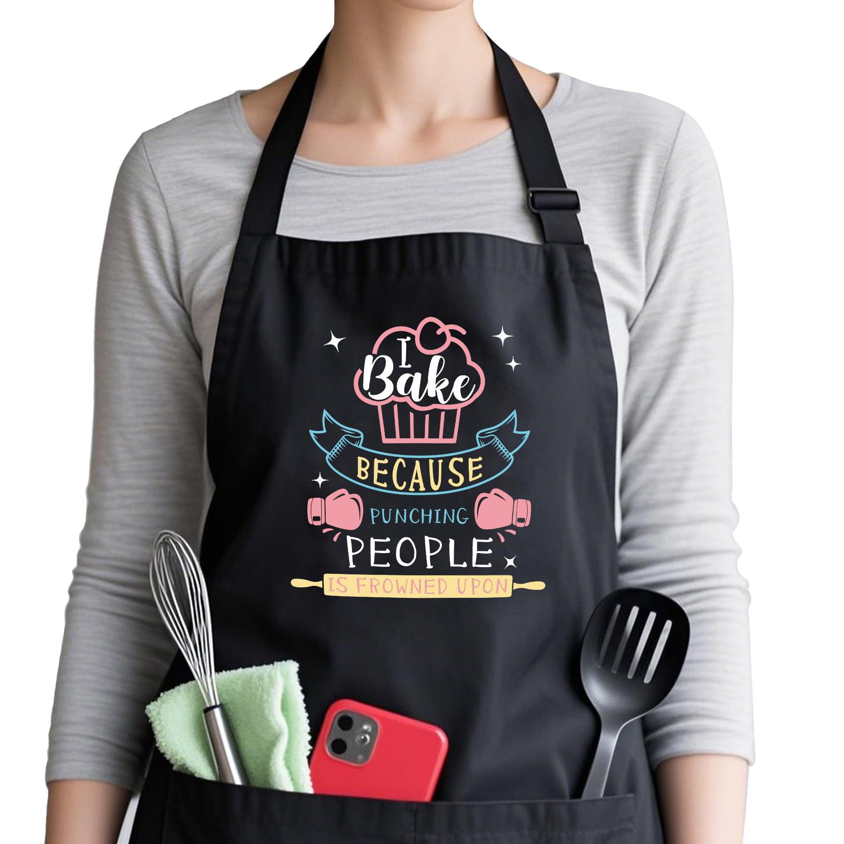 Crahalen Baking Apron Baking Gifts for Women Cooking Aprons for Women Gifts for Bakers Kitchen Presents for Who Loves Making Cake Bread Cooking Accessories Presents for Mum Nanny Auntie Daughter