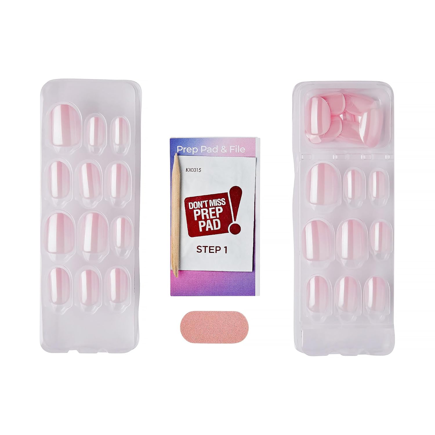 Kiss colorFX by Impress Valentine’s Day Press On Nails, 'Adorable', Pink Short Oval, IMPROVED adhesive, Up to 10-Day Hold, Nail Kit Includes 30 Fake Nails, Prep Pad, Manicure Stick, Mini Nail File