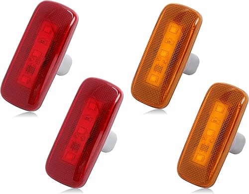 HUSUKU 4 luces LED de doble cabina para Dodge Ram 2500 3500 2010-2017 (2 ámbar, 2 rojos)