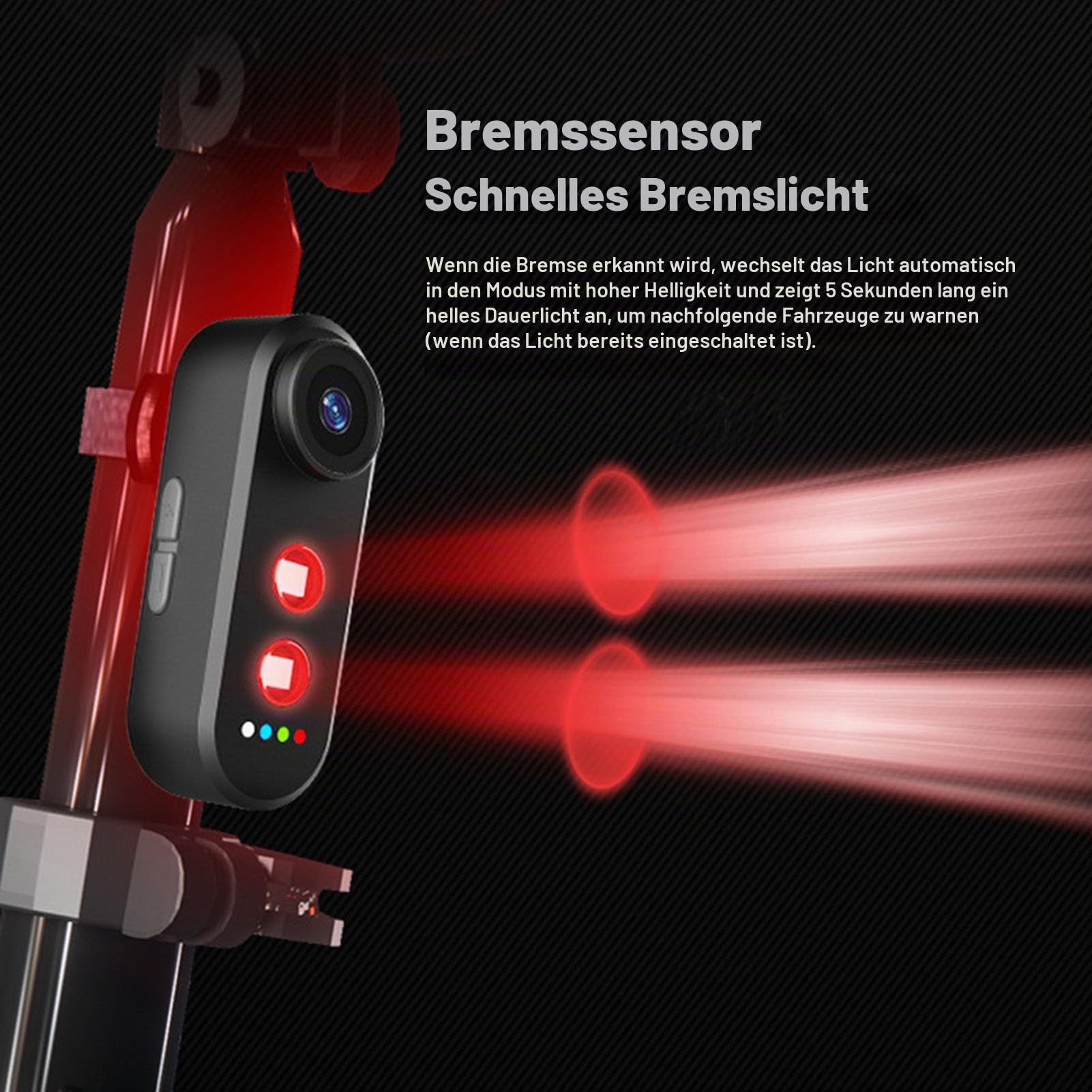 1080p -Fahrradkamera mit Rücklicht, Fahrrad -Rückansichtskamera, 140 ° Weitwinkel, IPX6 Wassersicher, Nacht Sichtbar, Schleifenaufzeichnung, App -Support, 8H -Akku für das (32G)