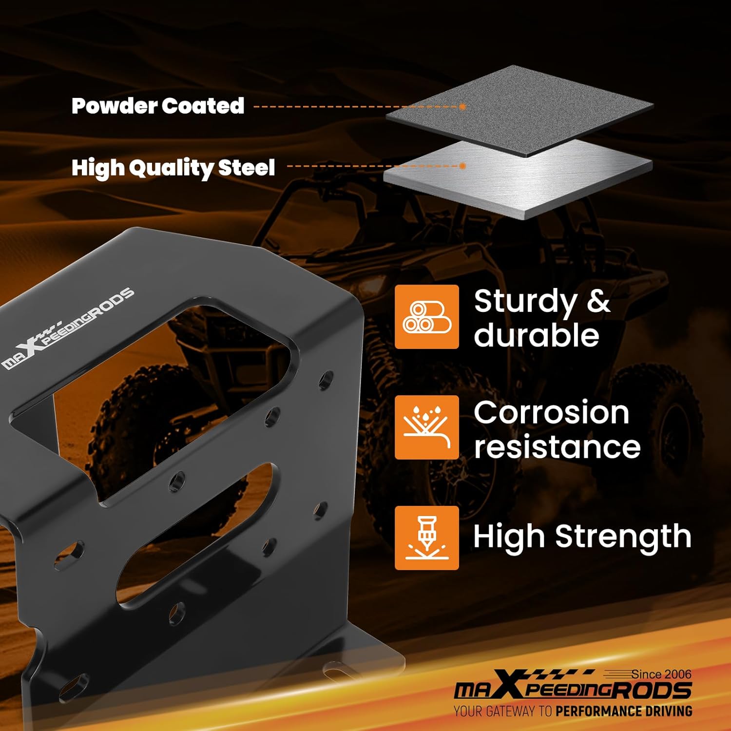 maXpeedingrods Winch Mount Plate for Honda Pioneer 1000/1000-5 2016-2024, Winch Mount Bracket for 1000-6 2023-2024 Winch Mounting Kit