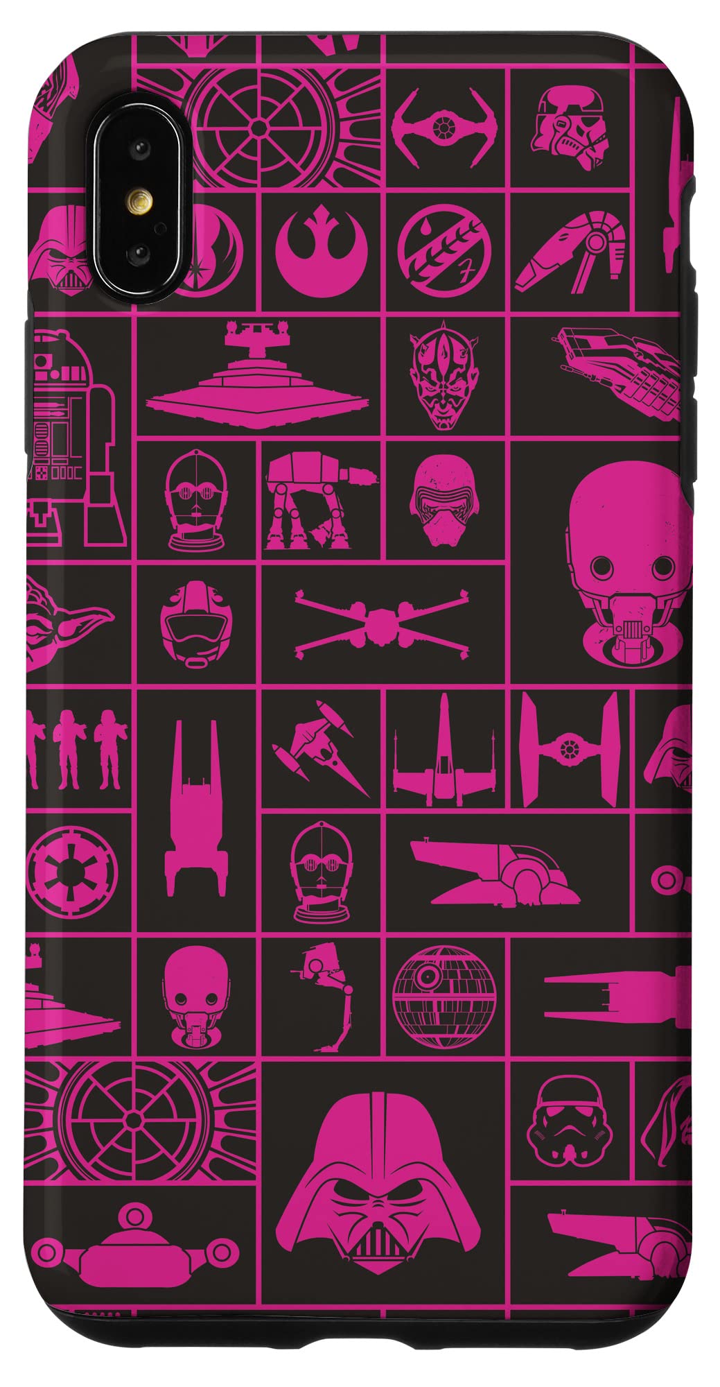 Coque iPhone XS Max Star Wars motif géométrique rose fuchsia haute densité - 4