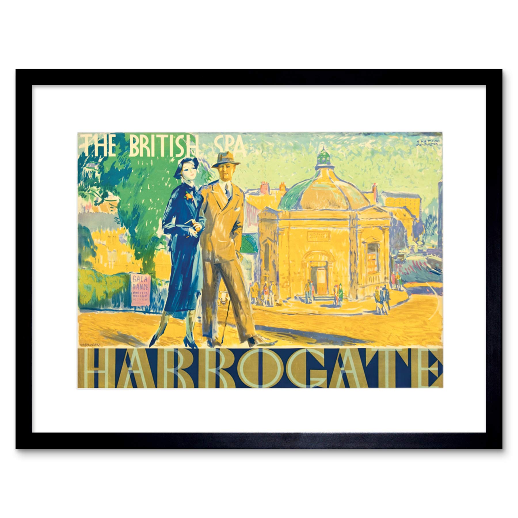 Wee Blue Coo Advertisement British Spa Painting Harrogate Framed Wall Art Print