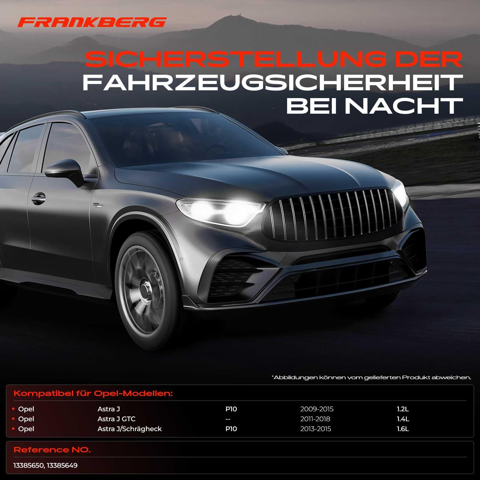Frankberg 2 ugelli lavafari 13385650 13385649 | anteriore sinistra, Giusto; Compatibile con: Astra J P10, Astra J Box/Hatchback P10, Astra J GTC