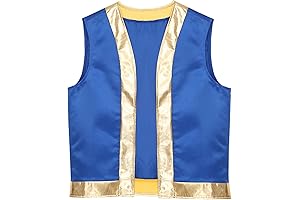 Embellished Blue and Gold Vest for Medieval, Victorian or Arabian Attire