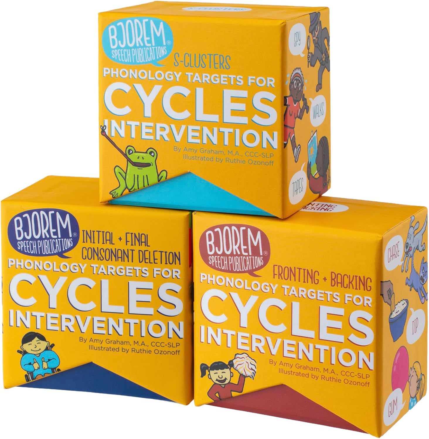 Bjorem Speech® Cycles Phonology Bundle #1 – Targets Initial and Final Consonants, S Clusters, and Fronting and Backing for Highly Unintelligible Speech for Children in Speech Therapy