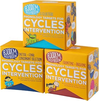 Bjorem Speech Cycles Phonology Bundle #1 Targets Initial and Final Consonants, S Clusters, and Fronting and Backing for Highly Unintelligible Speech for Children in Speech Therapy
