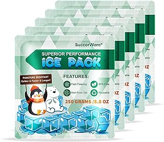 5 Packs Reusable Ice Packs for Lunch Boxes