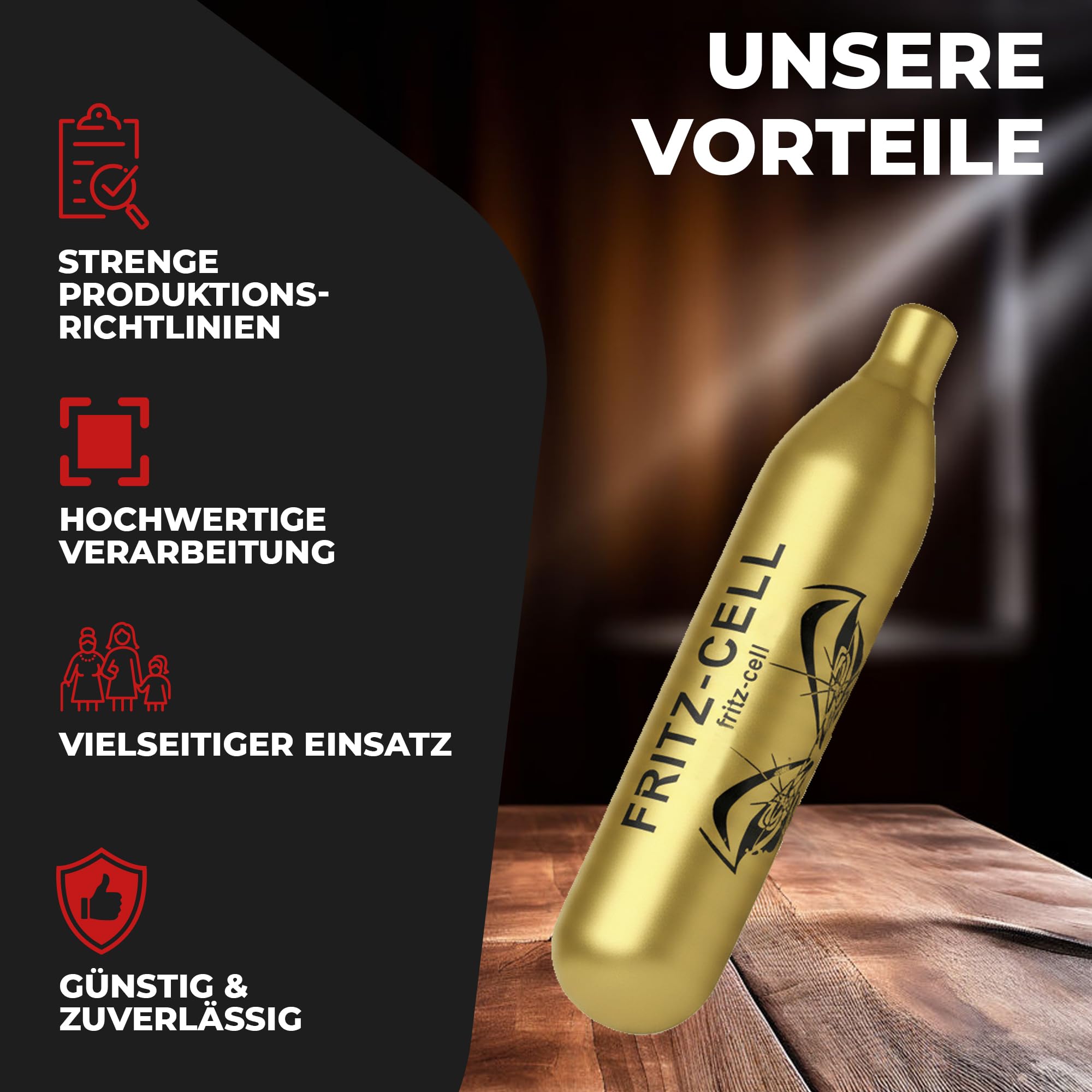 fritz-cell 12g CO2 5 Kapseln Patronen für Softair