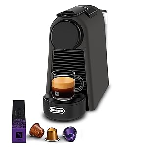 De'Longhi Nespresso Essenza Mini EN85.BKMT, Máquina de Café Automática, Máquina de Cápsulas para una Taza, Set de Bienvenida Incluido, Diseño Compacto, Presión 19 Bares, 1150W, Negro Mate
