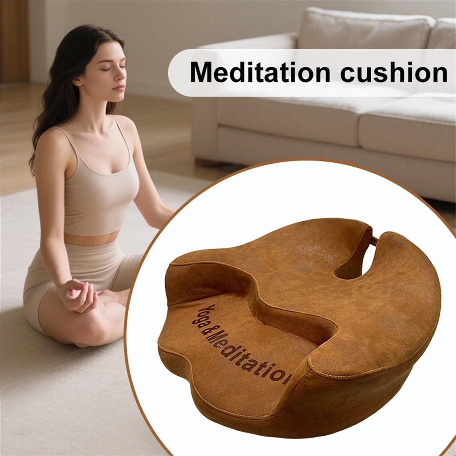 Cuscino da meditazione in memory foam, cuscino da yoga, portatile, per soggiorno, balcone, interni, pensieri profondi