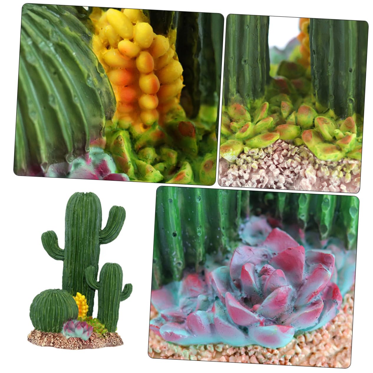 DOITOOL Decoración de Cactus para Terrario Caja de Reptiles Plantas para Reptiles Adorno de Cactus Vívido Decoración Paisajística para Terrarios Su Hábitat