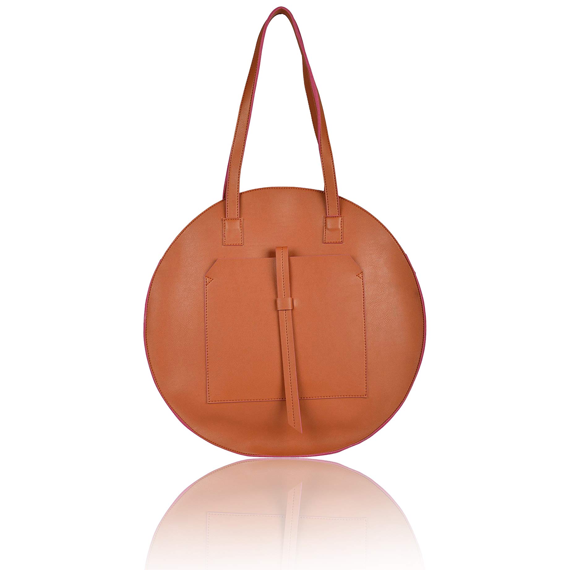 FIZZA Women's Full Moon Totes Tan with front pocket and inner pockets